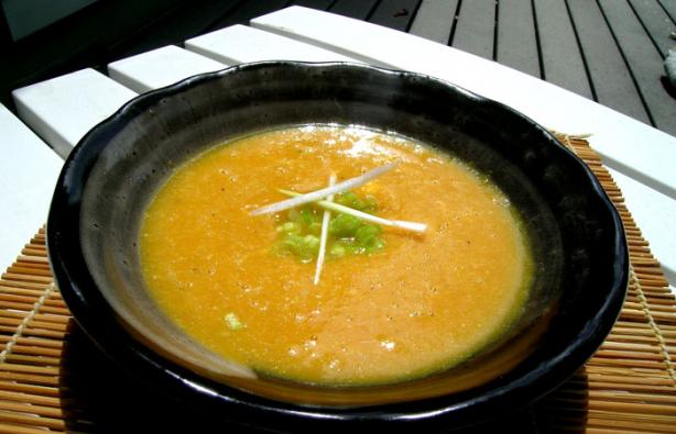 Cold Soup of Carrot and Saffron With Beancurd